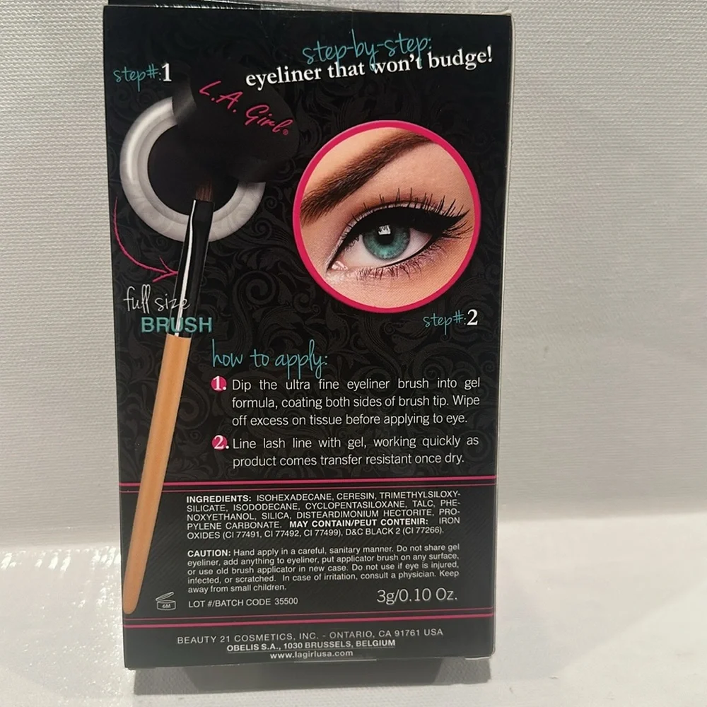 L.A Girl Eye Gel Liner with Bonus Liner Brush.